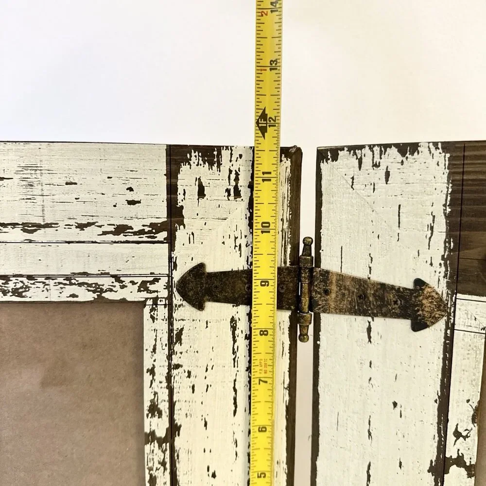 Distressed Wood Grain Bi-Fold Frame for 3.5" x‎ 5.5" Photo Holder 9.5”x11.5” - Picture 4 of 9